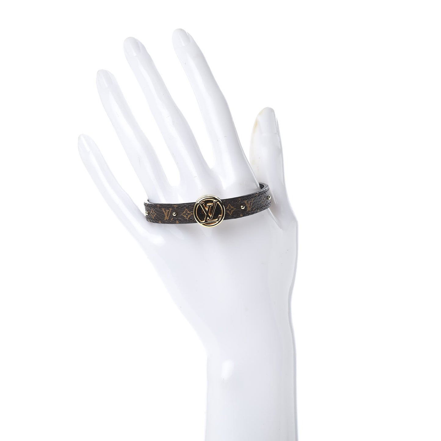 Monogram LV Circle Reversible Bracelet 17 Black
