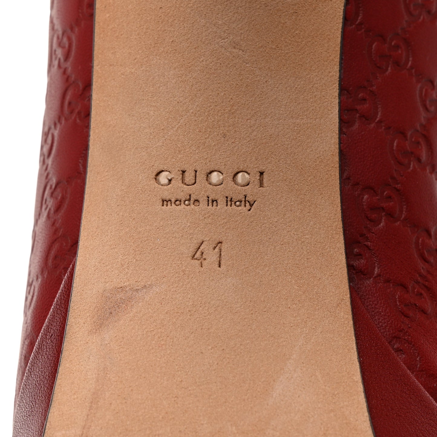 Soft Guccissima GG Peep Toe Heels 41 Red