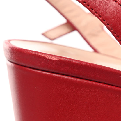 Gucci Calfskin GG Marmont Ankle Wrap 30/115mm Platform Sandals 37 Hibiscus Red 9 of 10