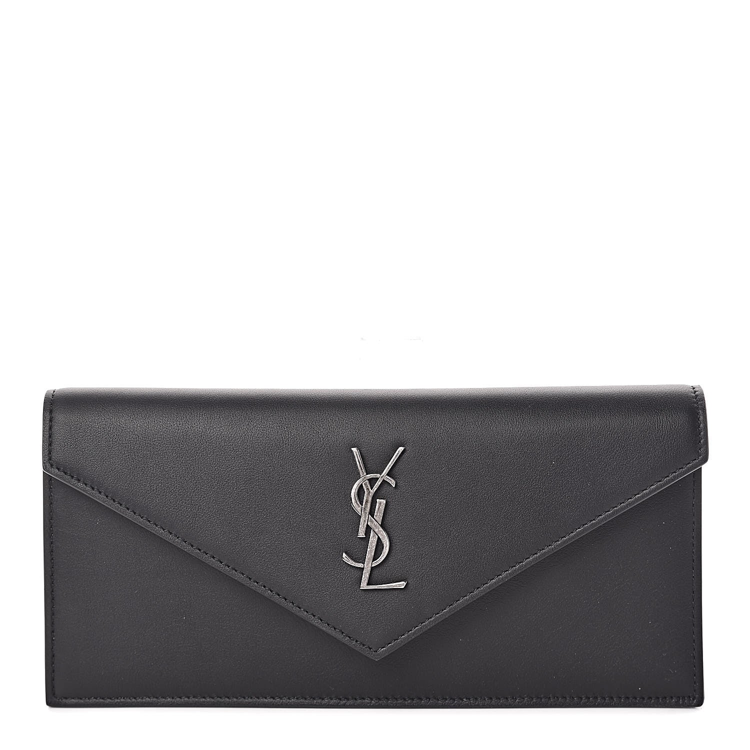 Saint Laurent Calfskin Monogram Clutch Black 1 of 10