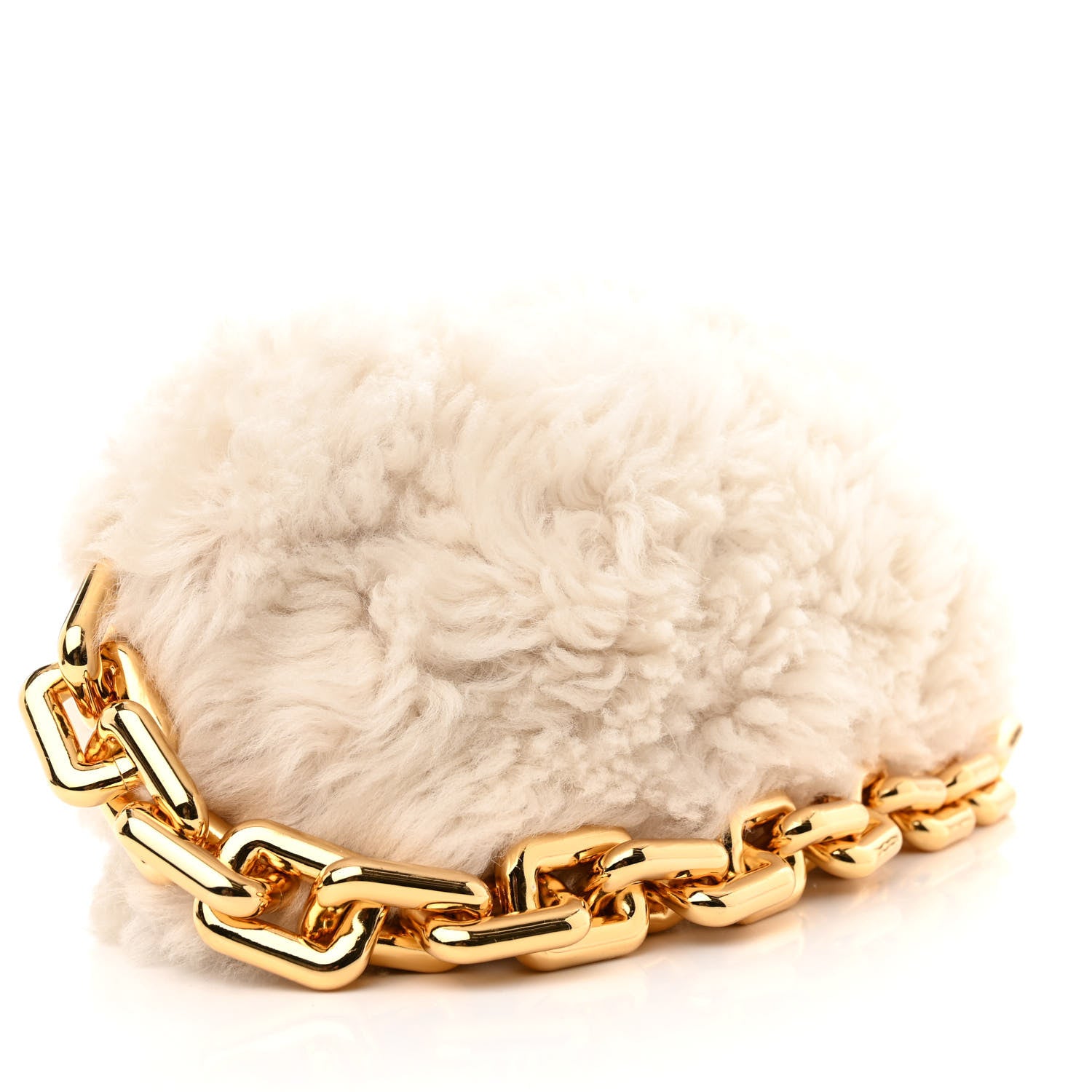 Bottega Veneta Shearling Lambskin The Pouch Chain White 3 of 11