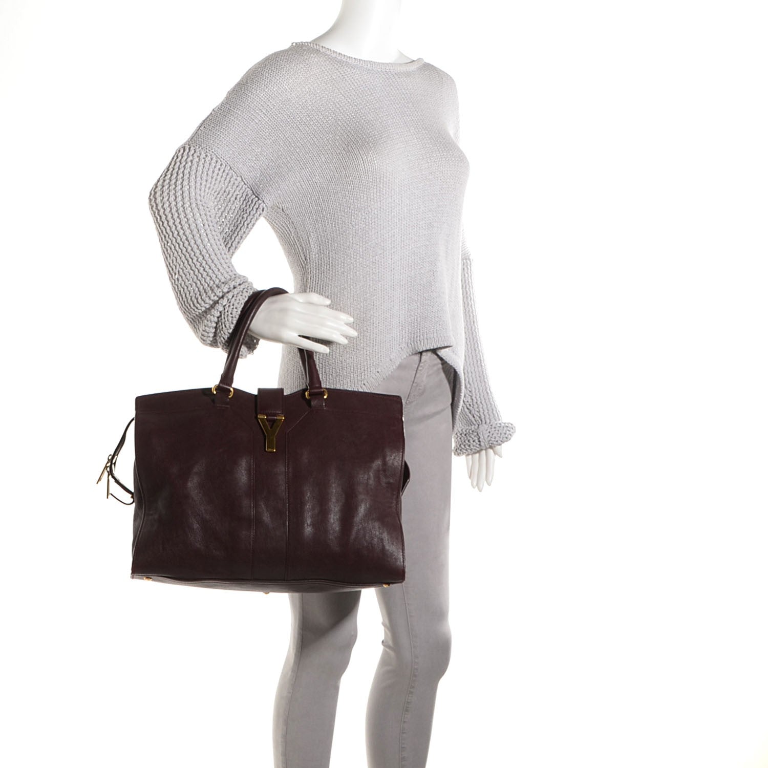 Saint Laurent Sheepskin Large Cabas ChYc Brown 2 of 9