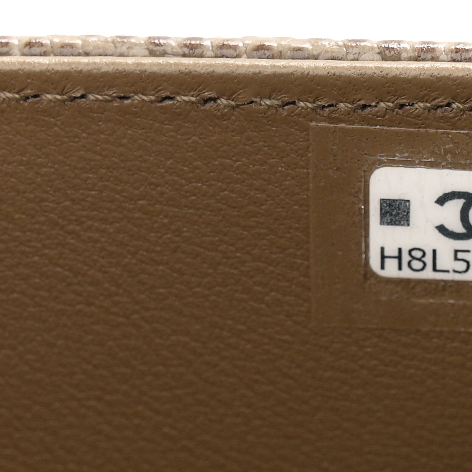 Chanel Calfskin Lizard Embossed Clutch With Chain Dark Khaki 8 of 12