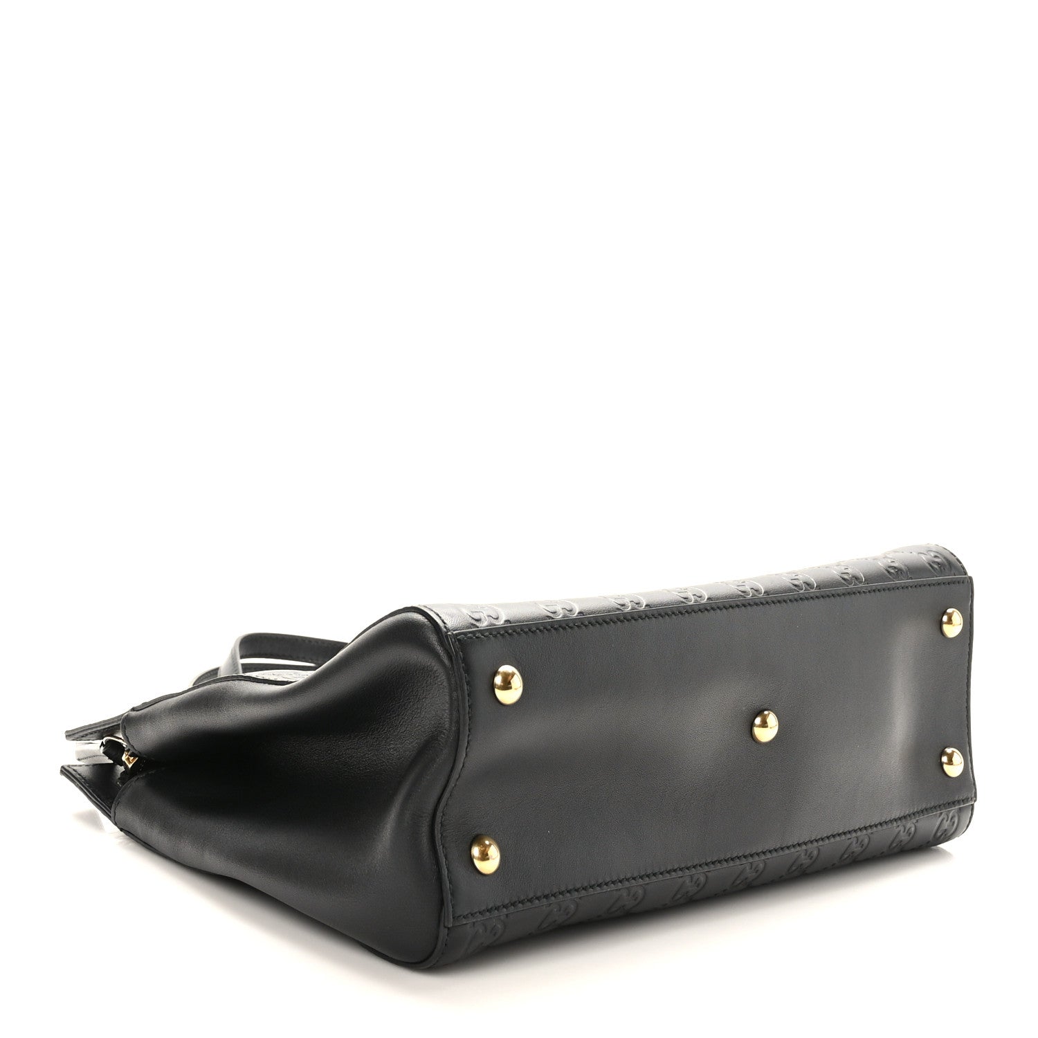 Gucci Guccissima Signature Medium Shoulder Tote Bag Black 4 of 9