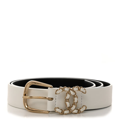 Chanel Calfskin CC Chain Belt 80 32 White 1 of 6
