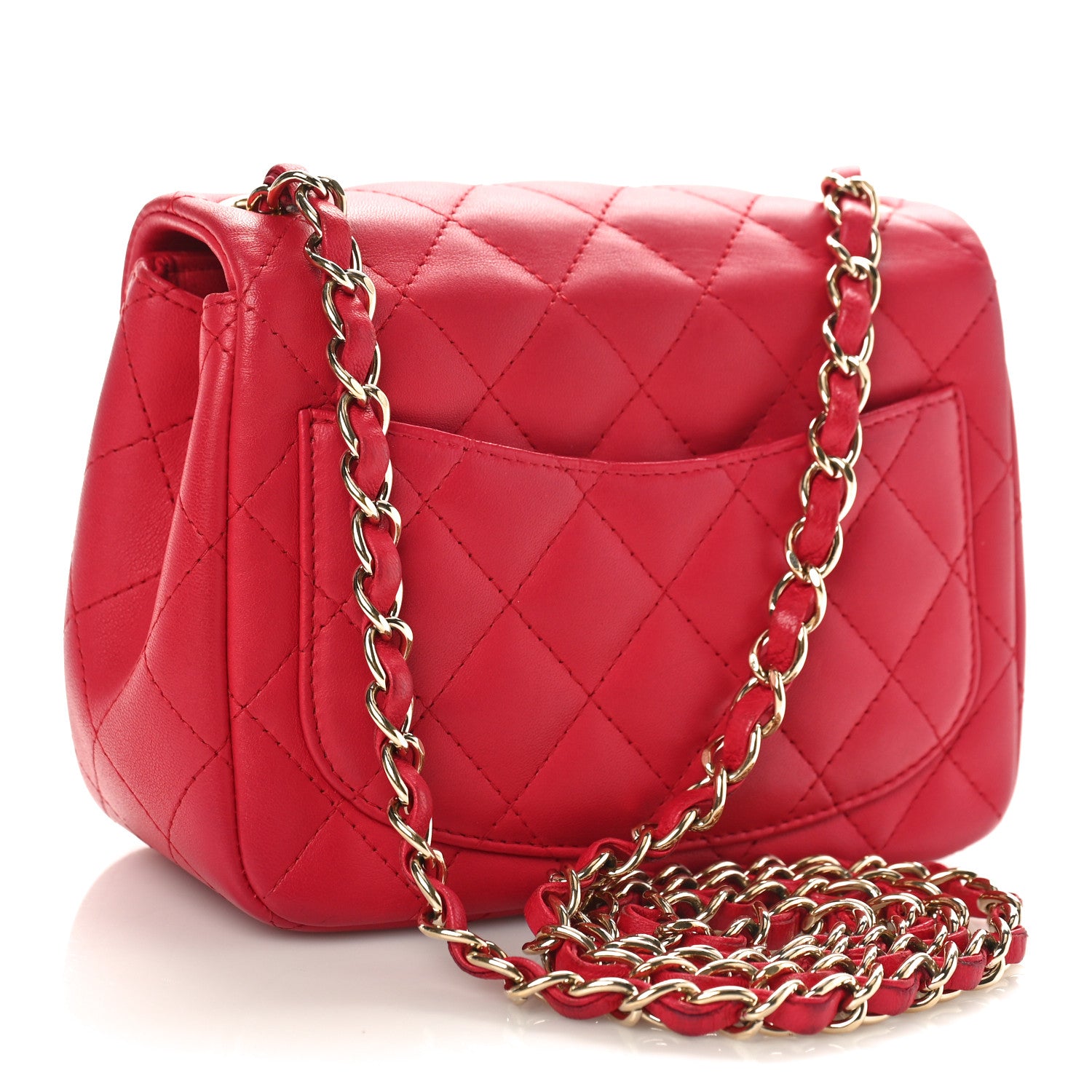 Chanel Lambskin Quilted Mini Square Flap Red 3 of 9