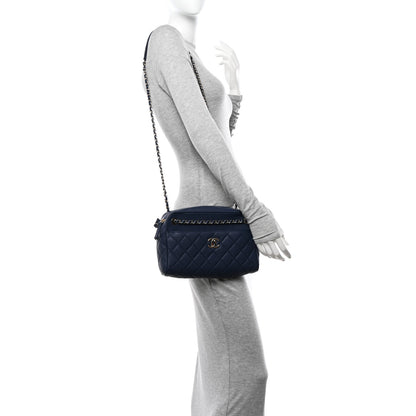 Chanel Caviar Quilted Large In & Out Camera Case Navy 2 of 12