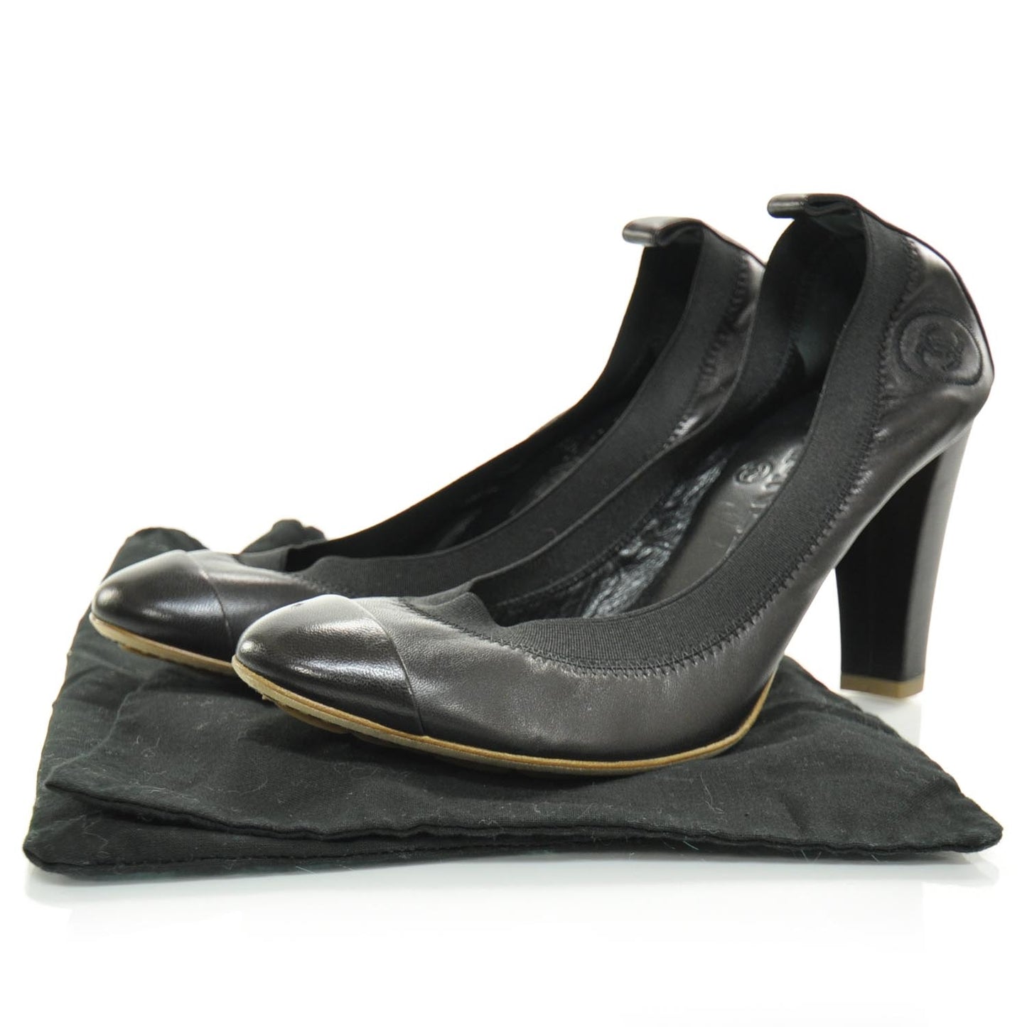Leather Elastic Stretch Spirit CC Pumps 38 Black