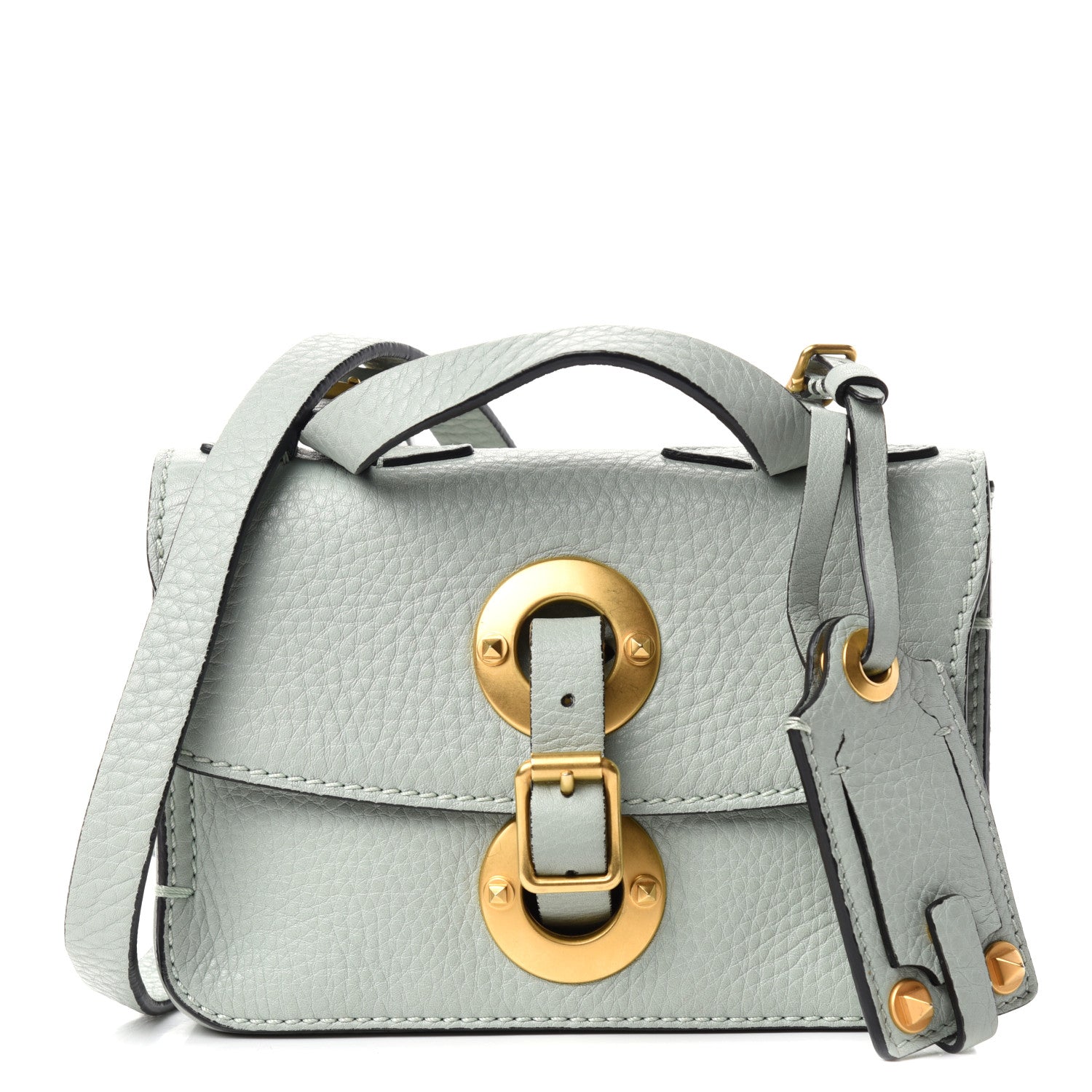 Valentino Garavani Pebbled Calfskin Shoulder Bag Water Green 1 of 10