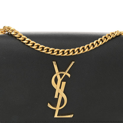 Saint Laurent Grain De Poudre Small Classic Monogram Kate Satchel Black 8 of 12