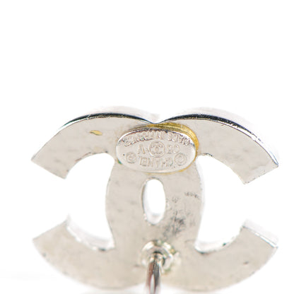 Chanel Crystal Timeless CC Earrings Silver 4 of 5