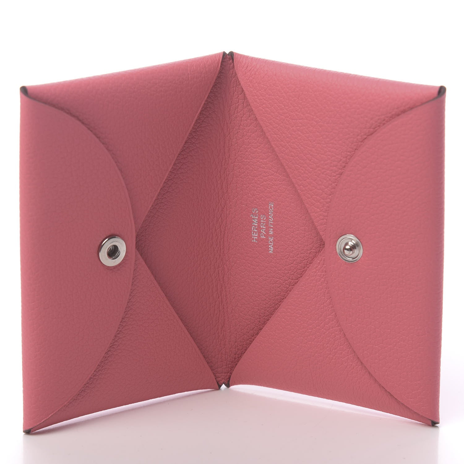 Hermes Evercolor Calvi Card Case Rose Azalee 5 of 7
