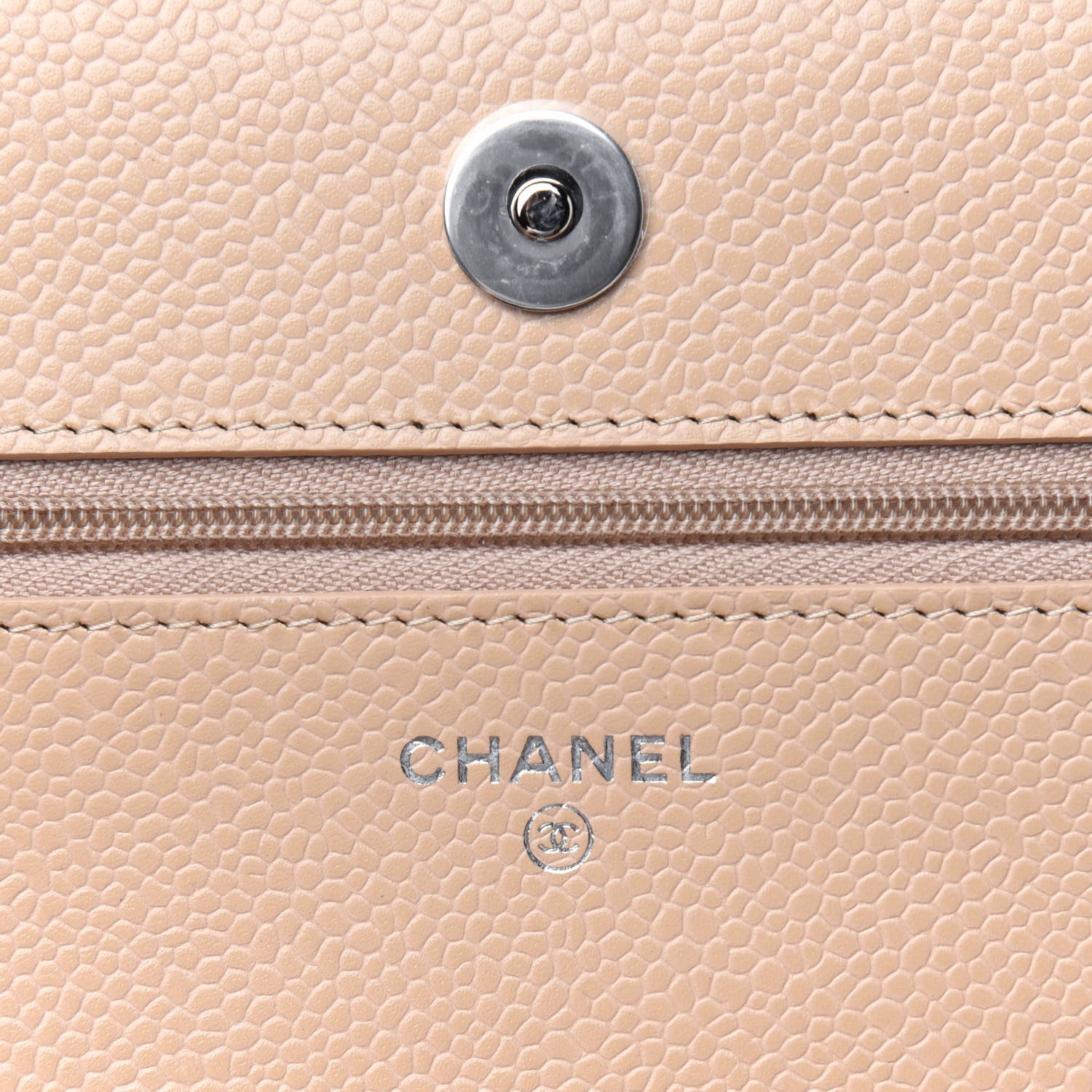 Chanel Caviar Quilted Wallet On Chain WOC Beige 6 of 12