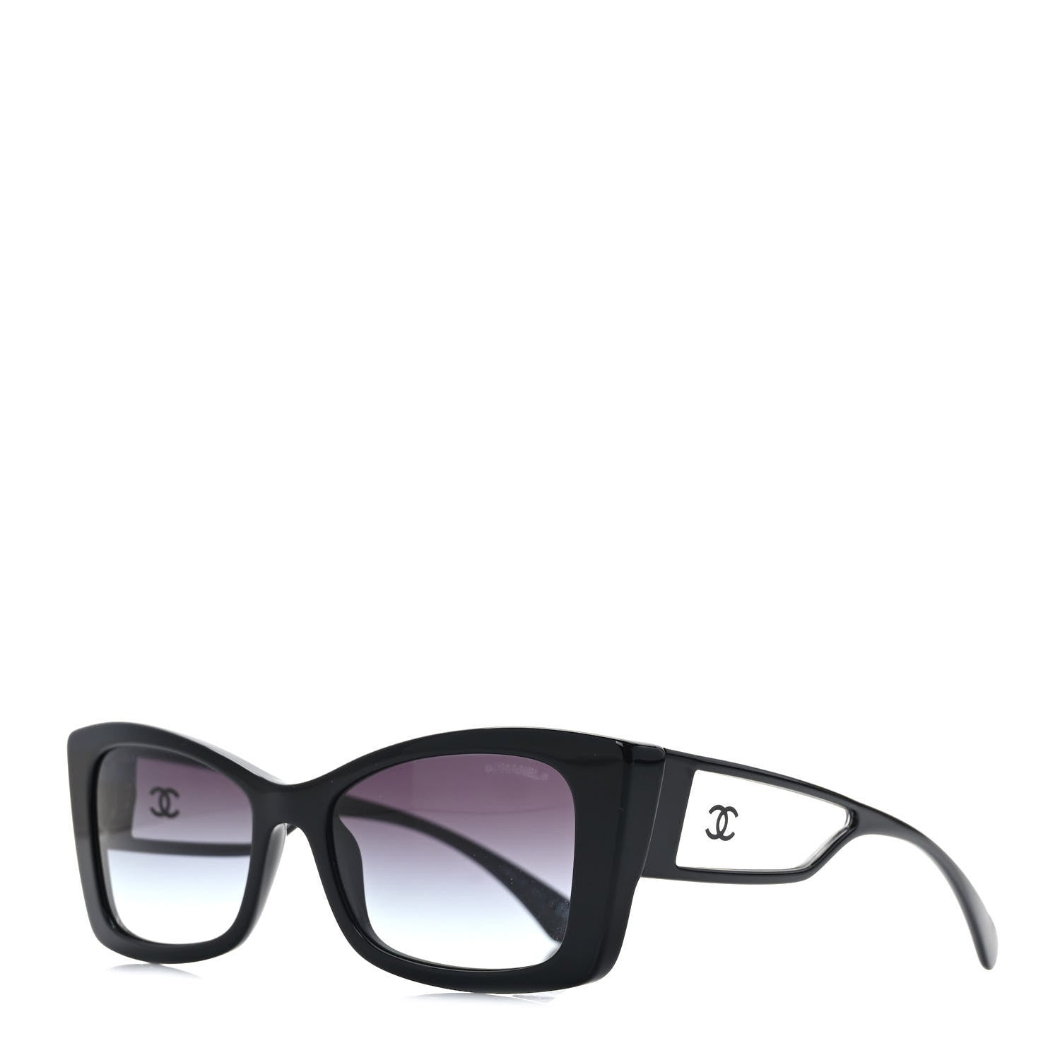 Chanel Acetate CC Rectangle Sunglasses 5430-A Black 1 of 8