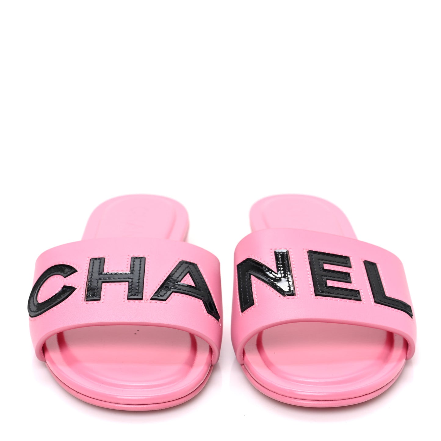 Calfskin Patent Calfskin Logo Mules 35.5 Pink Black