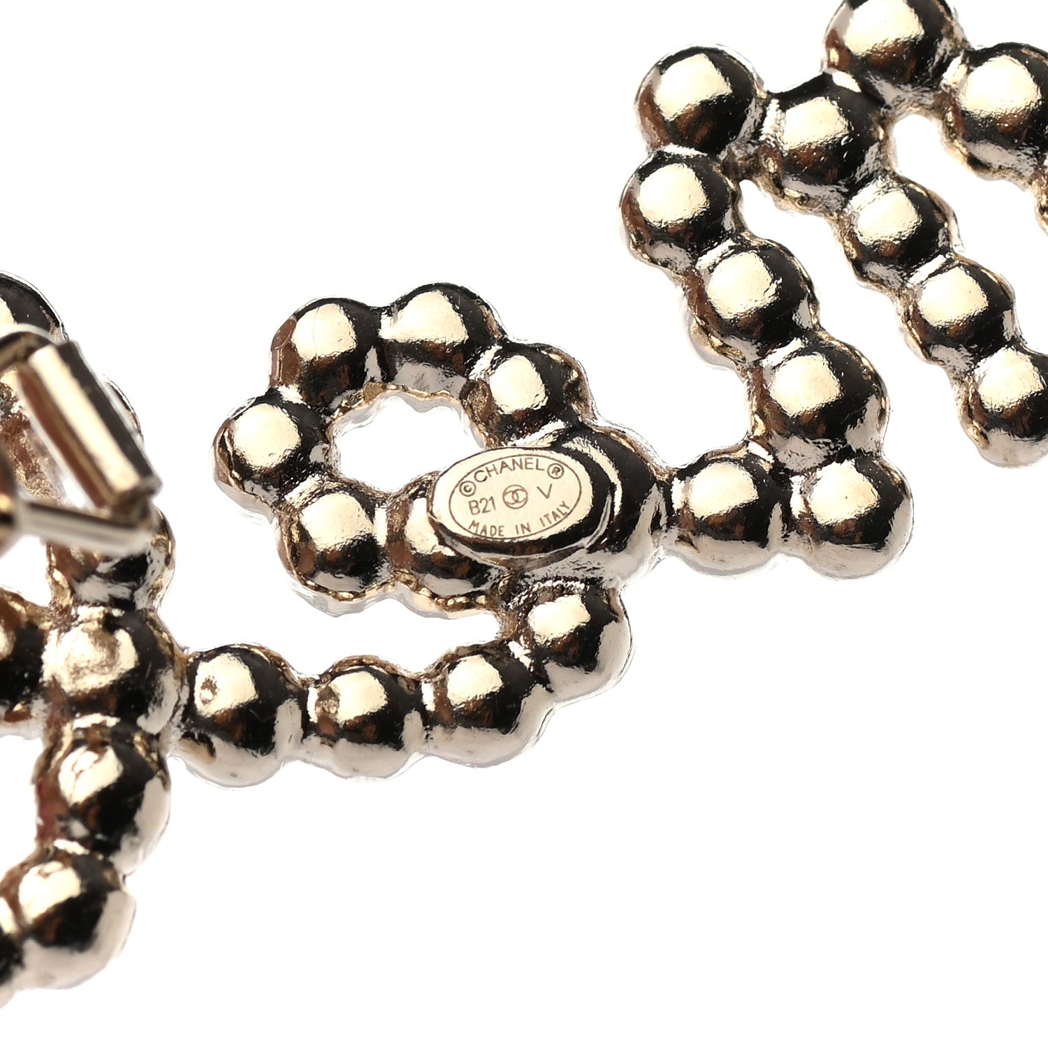 Chanel Metal Glass Swirling Pearls Hair Clip Gold 3 of 3