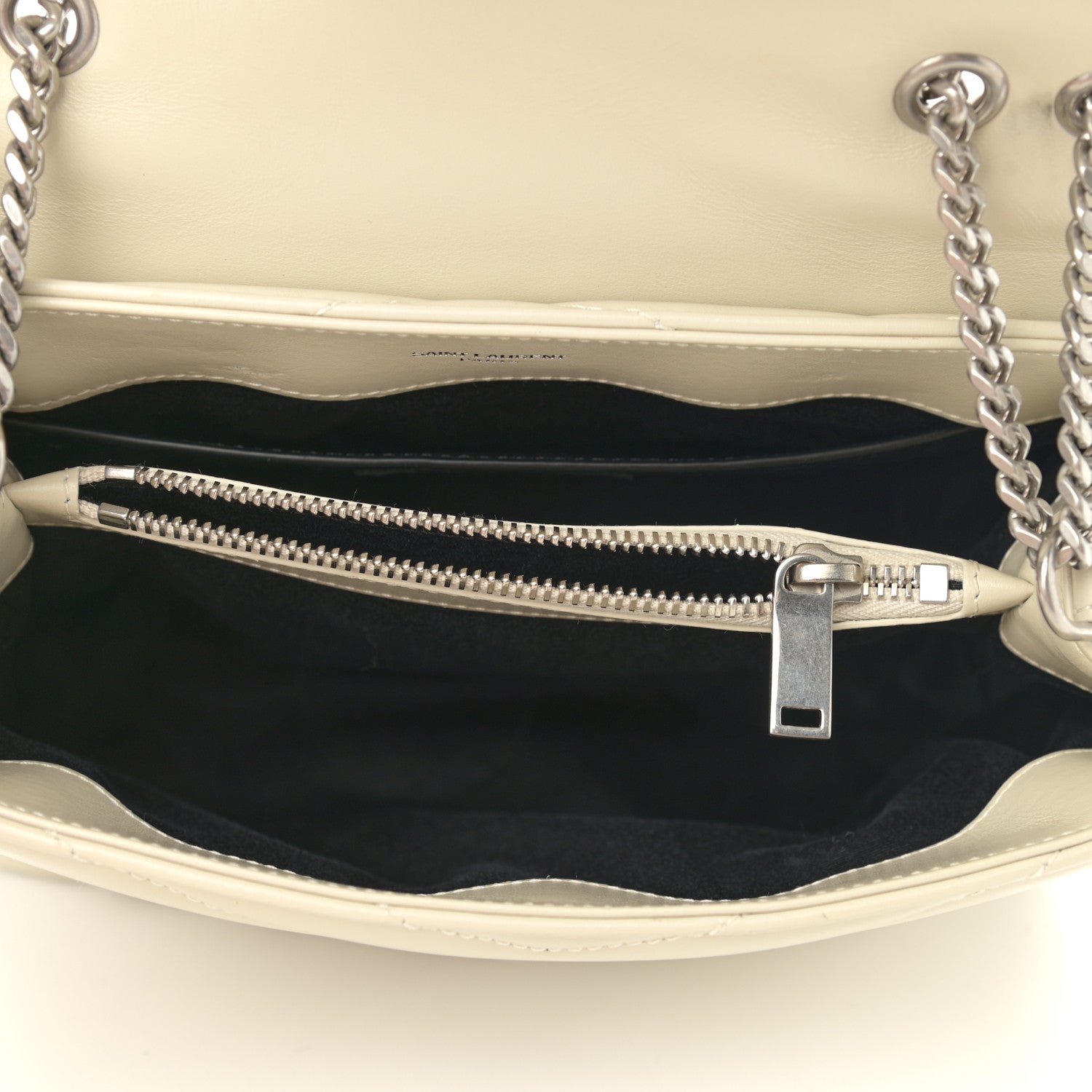 Saint Laurent Calfskin Y Quilted Monogram Small Loulou Chain Satchel Ivory 5 of 12