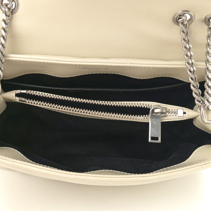 Saint Laurent Calfskin Y Quilted Monogram Small Loulou Chain Satchel Ivory 5 of 12