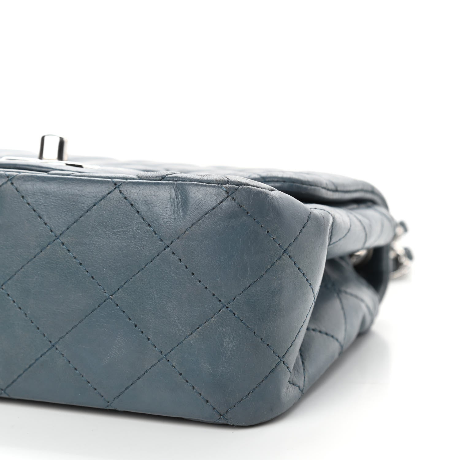 Chanel Lambskin Quilted Mini Square Flap Blue 9 of 10