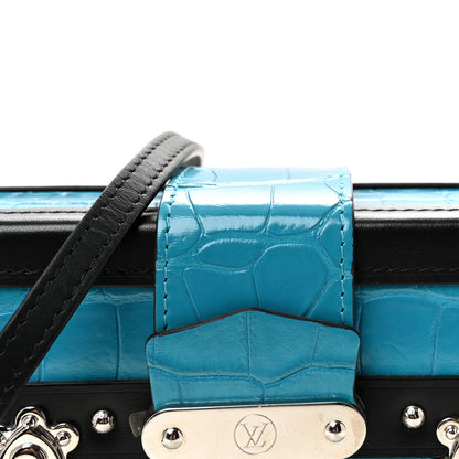Louis Vuitton Alligator Petite Malle Blue Black 7 of 10