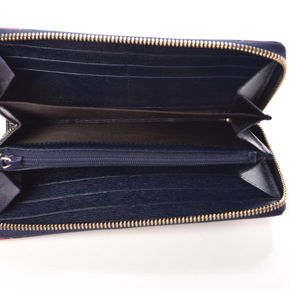 Gucci Calfskin Heartbeat Print Zip Around Wallet Blue 5 of 7