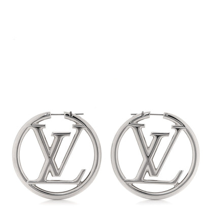 Louis Vuitton Palladium Louise Hoop Earrings Silver 1 of 4