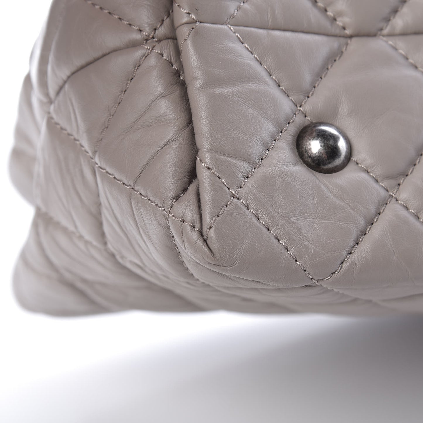 Aged Calfskin Quilted Reissue 2.55 Tote Light Grey