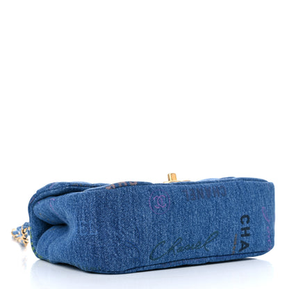 Chanel Denim Quilted Mini Denim Mood Rectangular Flap Blue Multicolor 4 of 10