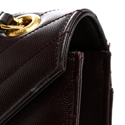 Saint Laurent Grain De Poudre Matelasse Chevron Large Monogram Satchel Rouge Legion 11 of 12
