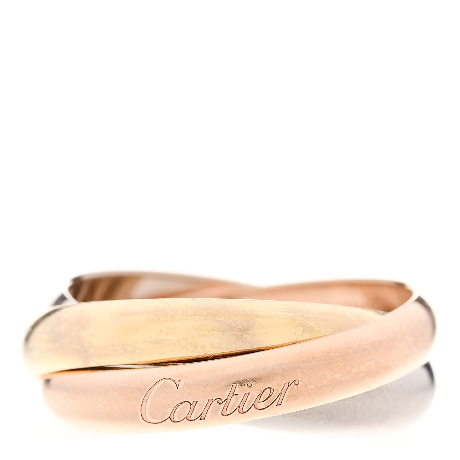 Cartier 18K Pink Yellow White Gold Classic Trinity Ring 56 7.5 1 of 6