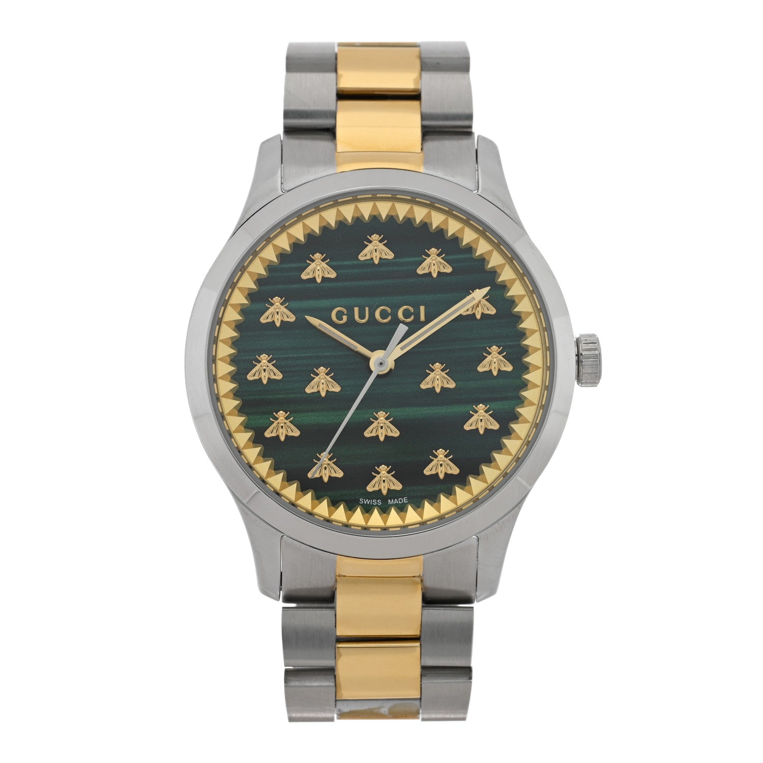 Gucci Stainless Steel Malachite 32mm G-Timeless Bee Quartz Watch 1 of 5