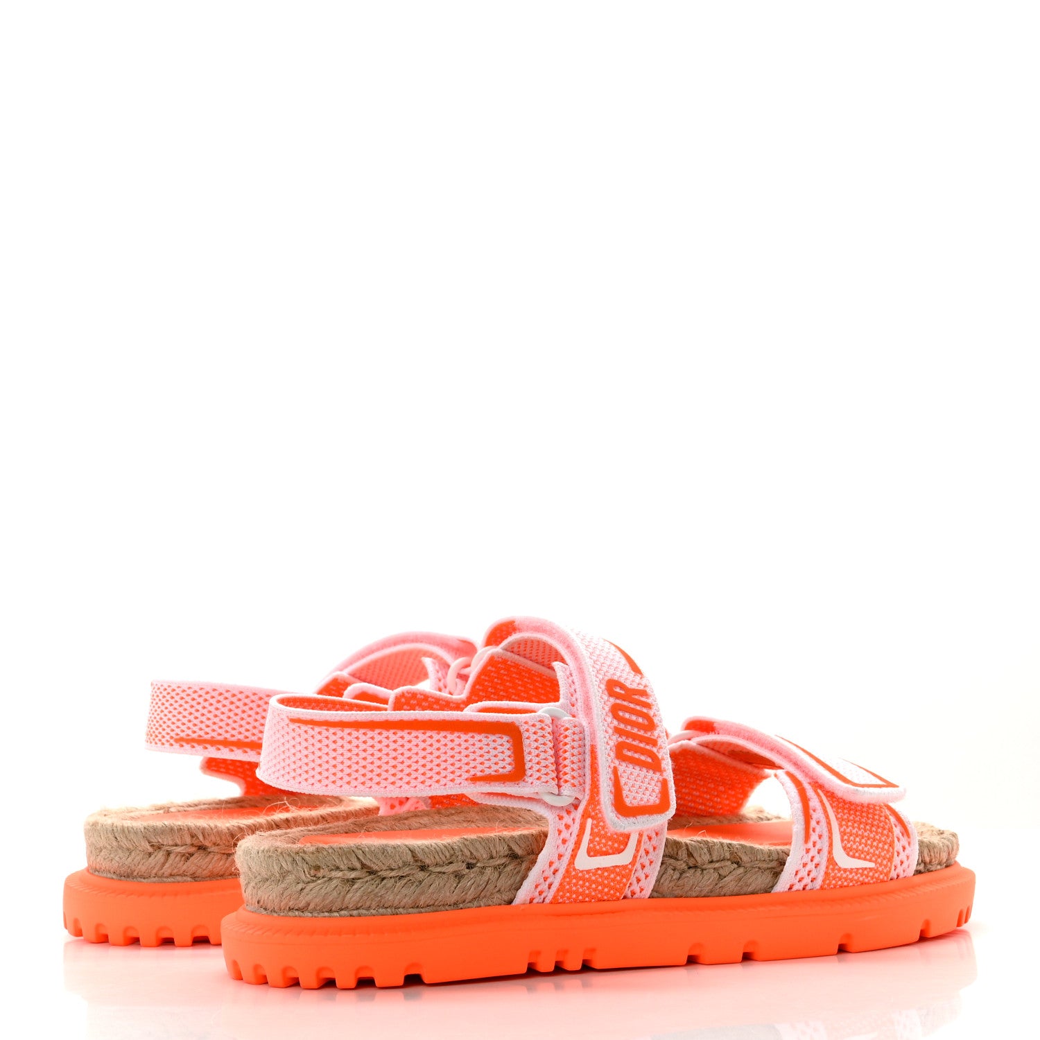 Christian Dior Technical Knit Jute Dioract 10mm Sandals 39 White Orange 4 of 8