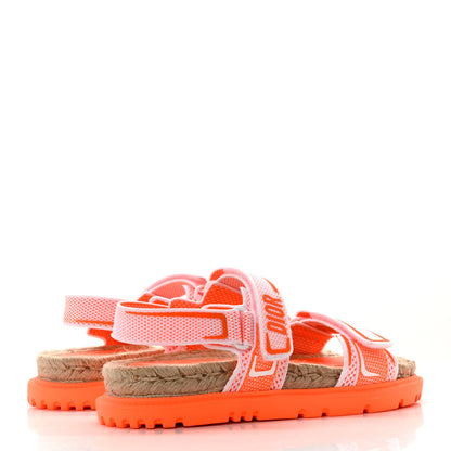 Christian Dior Technical Knit Jute Dioract 10mm Sandals 39 White Orange 4 of 8
