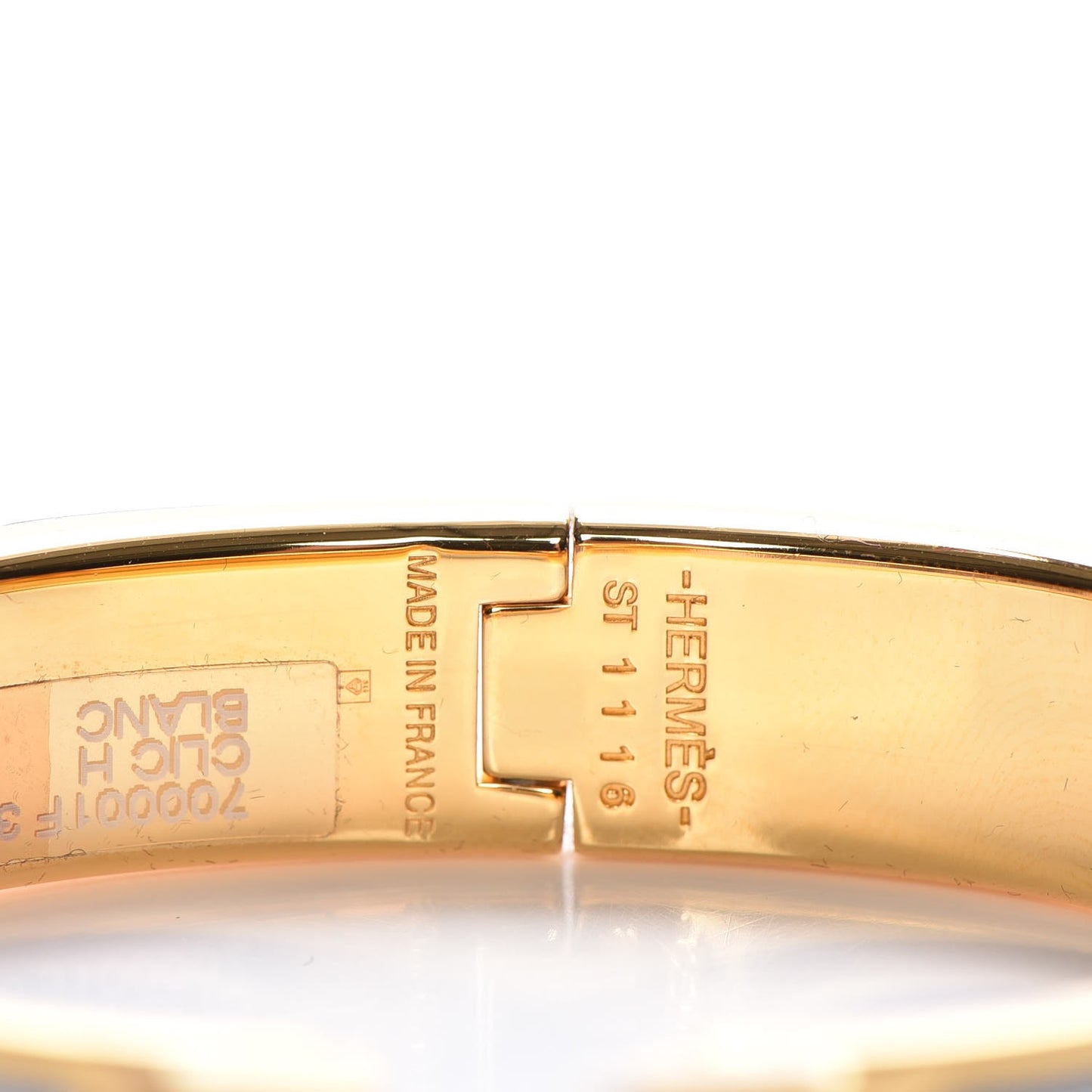 Enamel Narrow Clic Clac H Bracelet PM White
