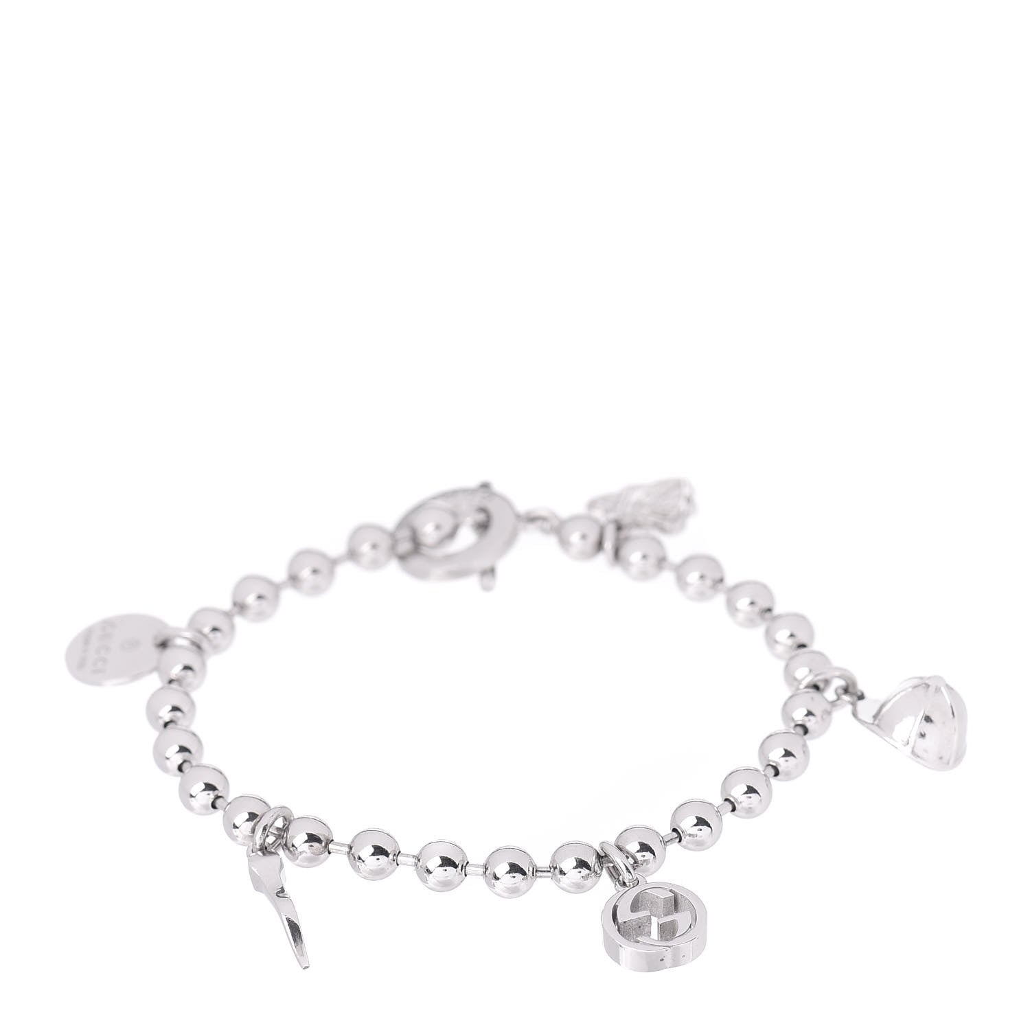 Gucci Sterling Silver Boule Five Charm Bracelet 1 of 4