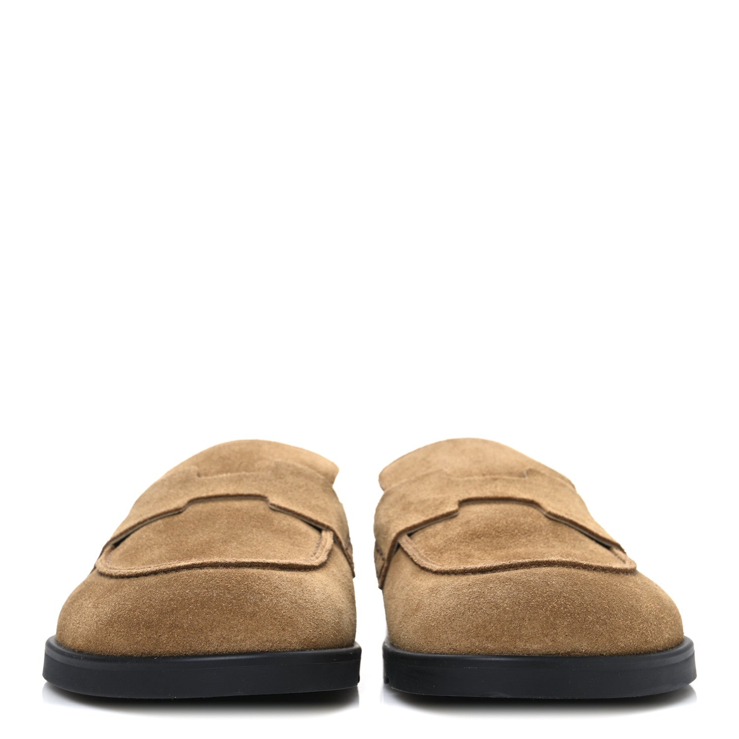 Hermes Suede Calfskin Mens Go Mules 41.5 Brun Fume 3 of 11