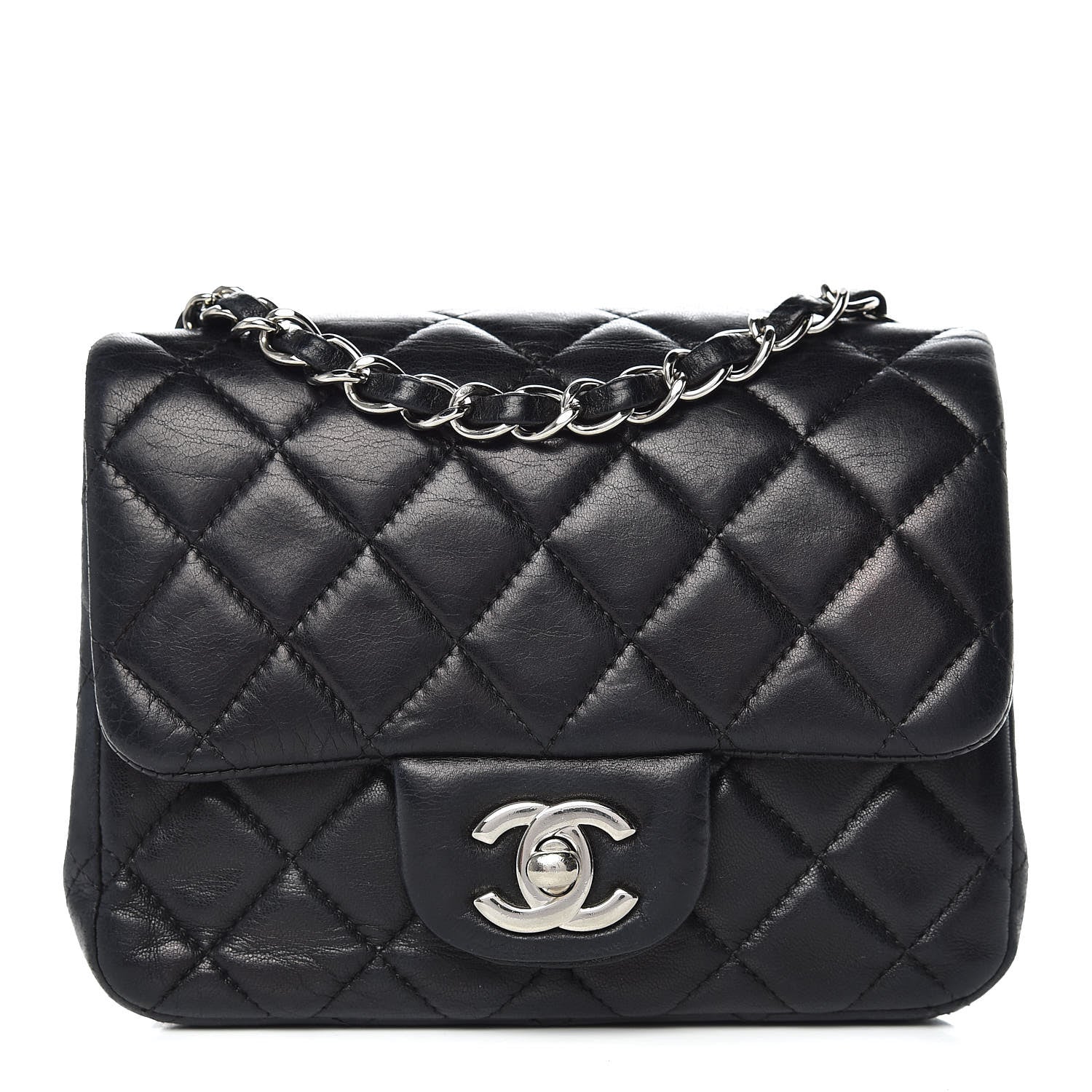 Chanel Lambskin Quilted Mini Square Flap Black 1 of 16