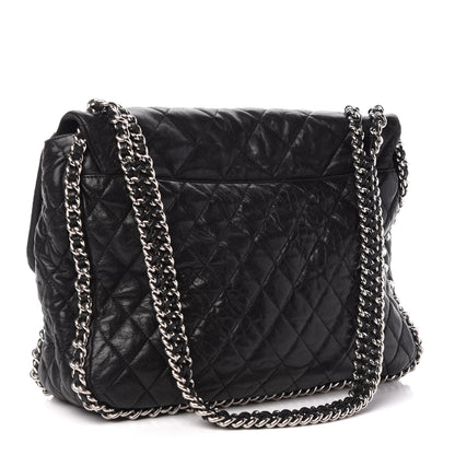 Chanel Washed Lambskin Quilted Maxi Chain Around Flap Black 3 of 14