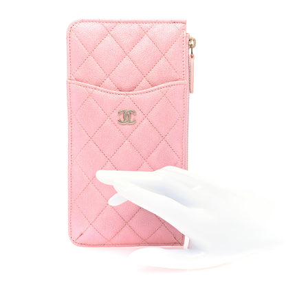 Chanel Iridescent Caviar Quilted Classic iPhone Pouch  Rose Pink 2 of 7