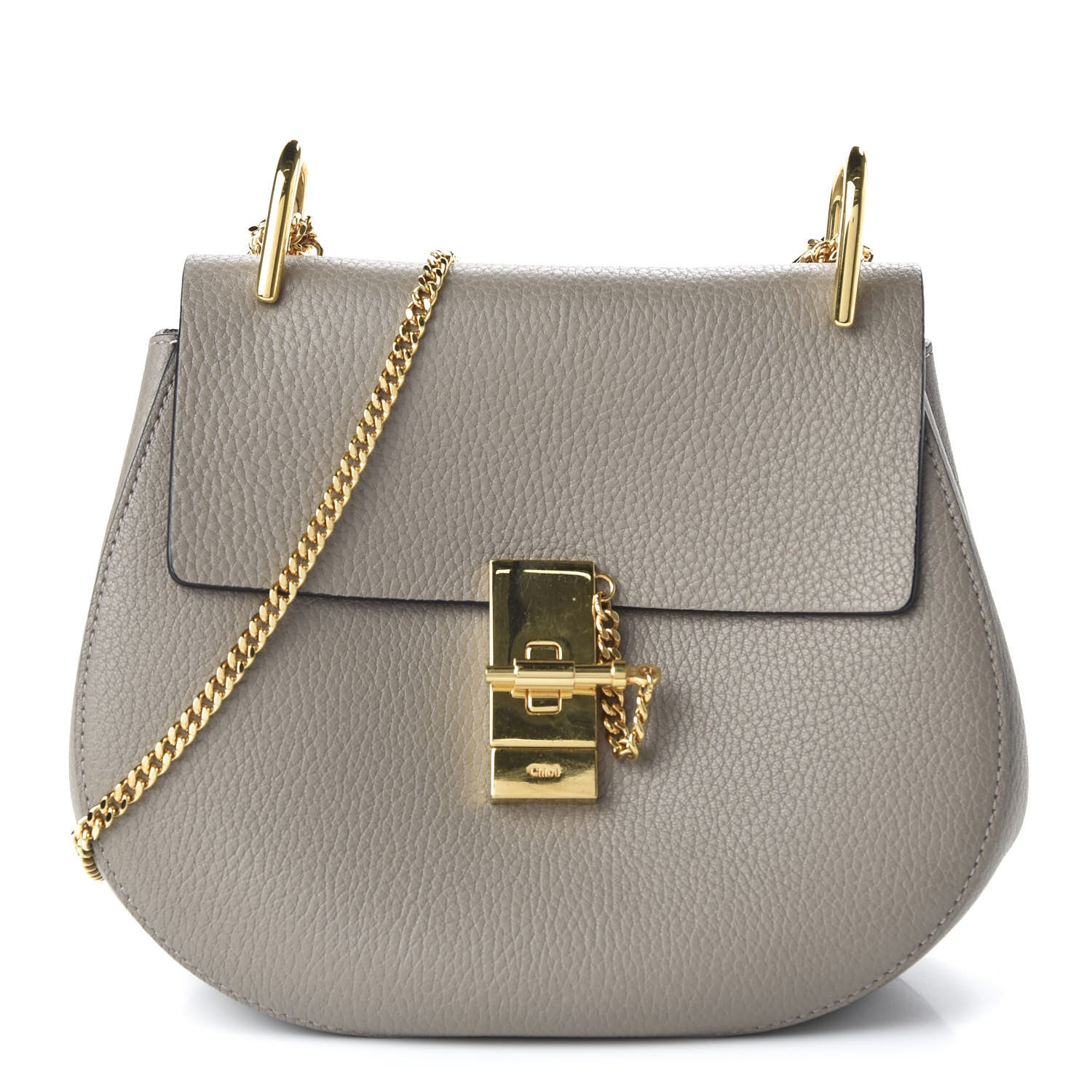Chloe Grained Lambskin Drew Shoulder Bag Motty Grey 1 of 9