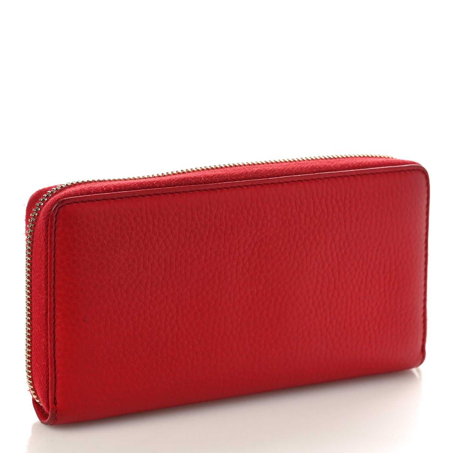 Pebbled Calfskin Soho Zip Around Wallet Red