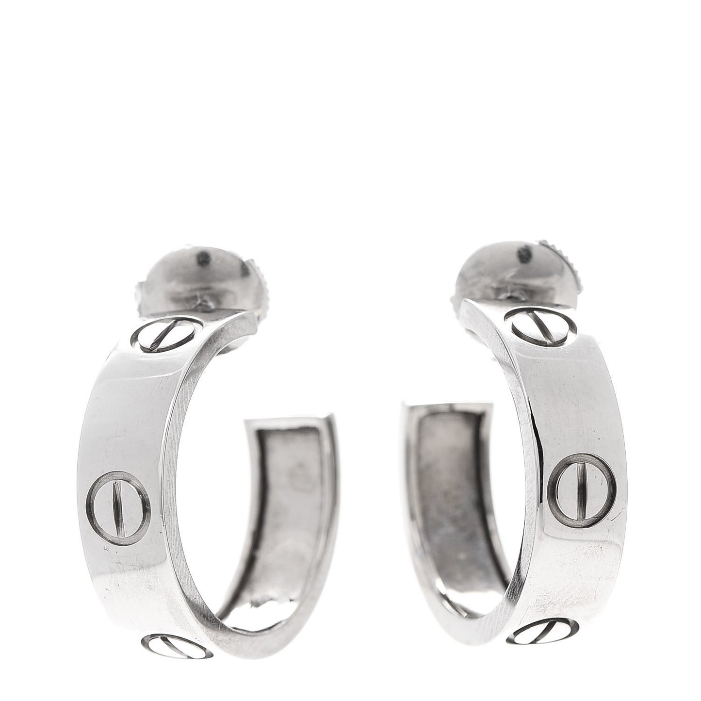 18K White Gold 5.5mm LOVE Hoop Earrings