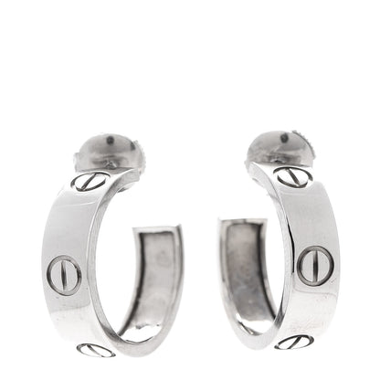 Cartier 18K White Gold 5.5mm LOVE Hoop Earrings 1 of 5
