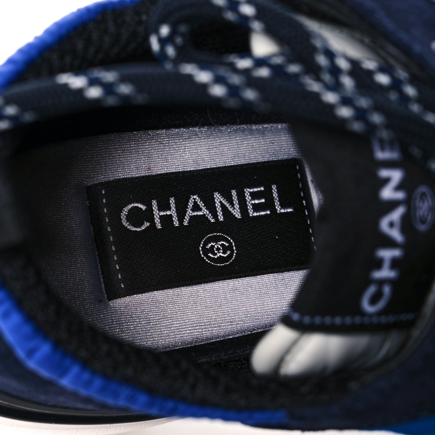 Suede Calfskin CC Sneakers 38 Blue Navy Dark Navy