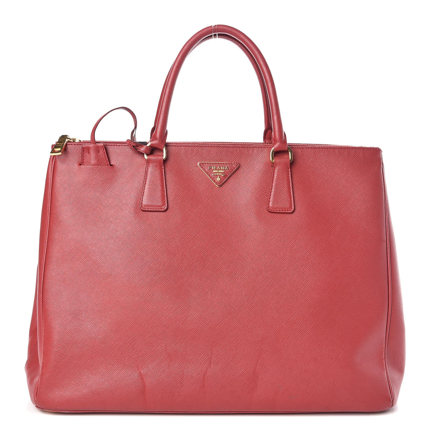 Prada Saffiano Large Galleria Double Zip Tote Fuoco 1 of 17