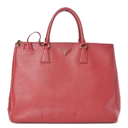 Prada Saffiano Large Galleria Double Zip Tote Fuoco 1 of 17