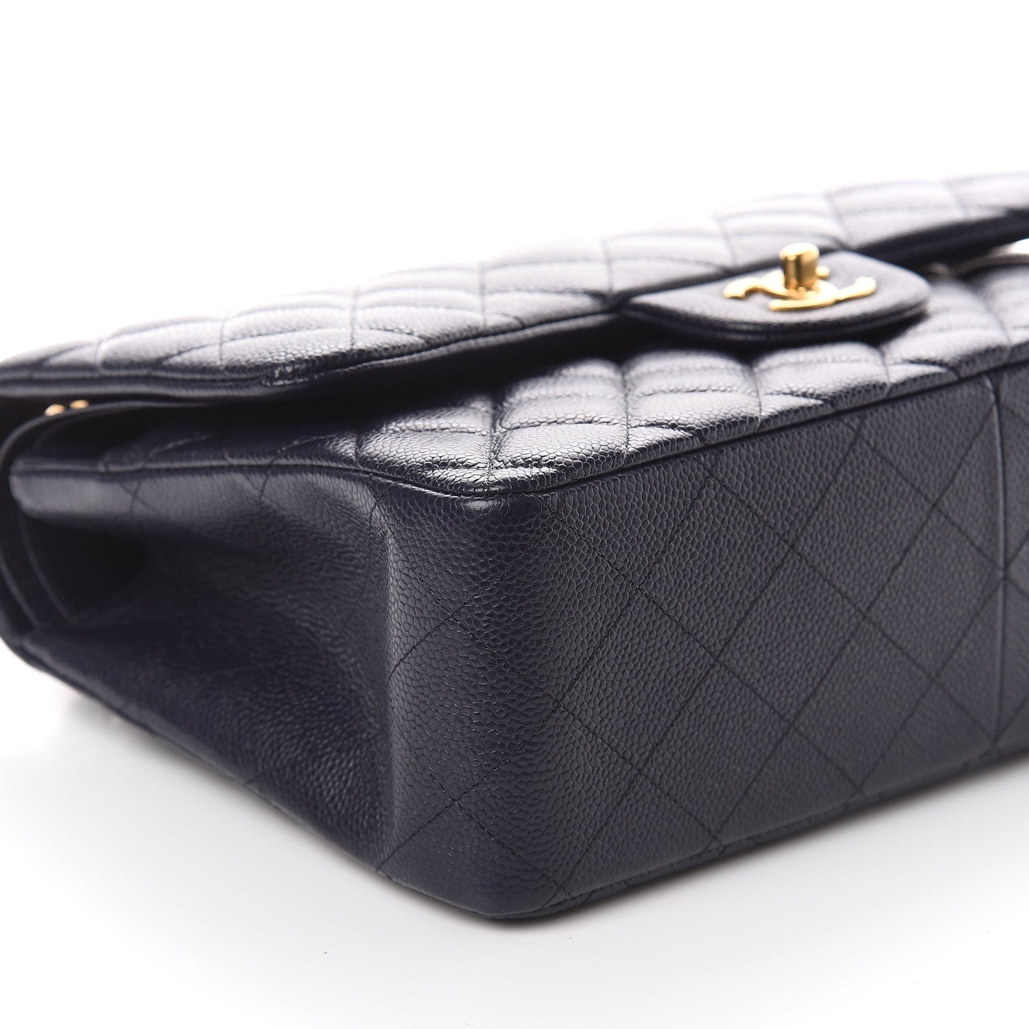 Chanel Caviar Quilted Jumbo Double Flap Navy Blue 7 of 8