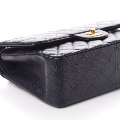 Chanel Caviar Quilted Jumbo Double Flap Navy Blue 7 of 8