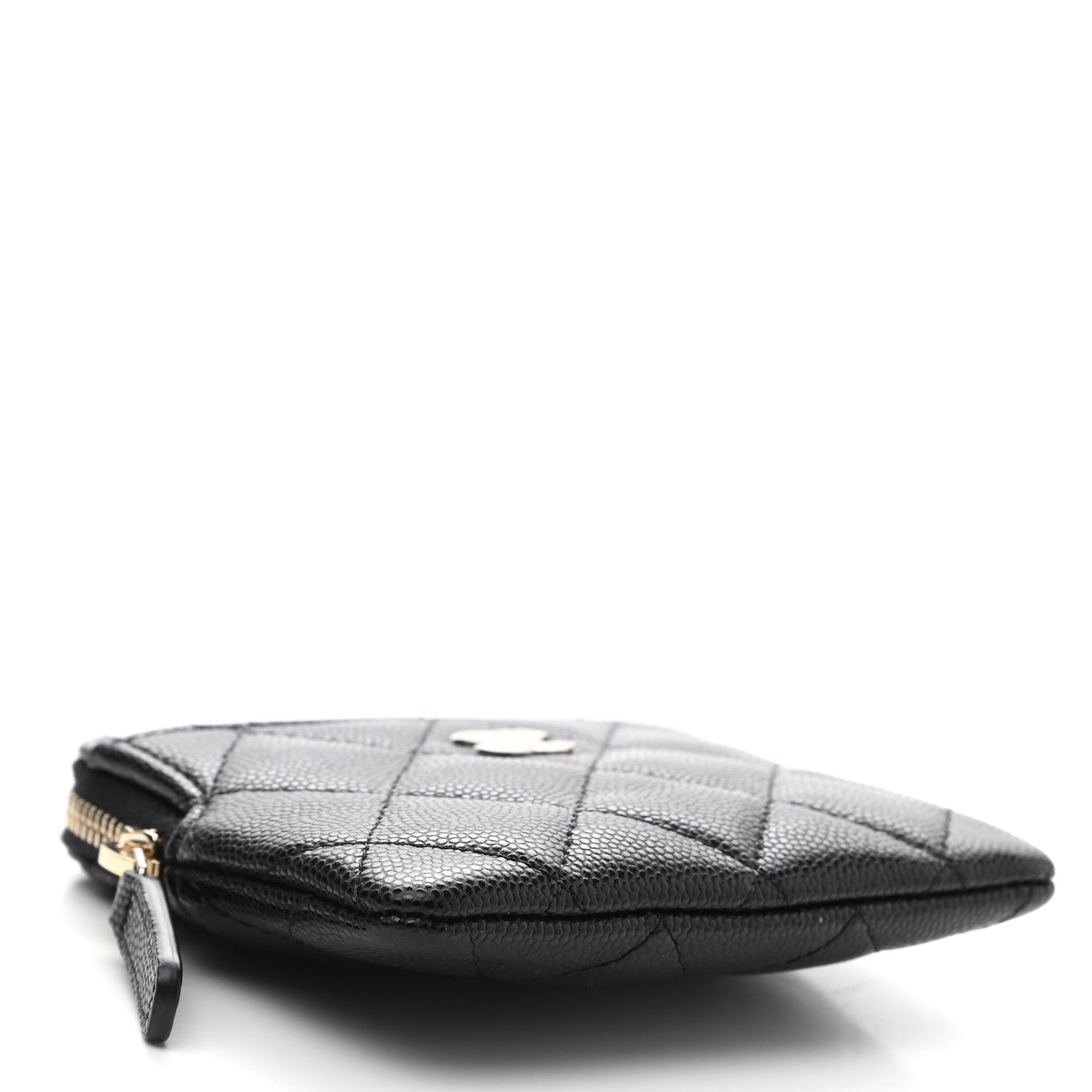 Chanel Caviar Quilted Zip Card Holder Wallet Black 4 of 8