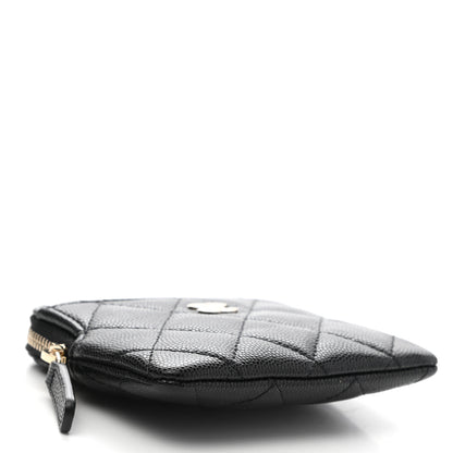Chanel Caviar Quilted Zip Card Holder Wallet Black 4 of 8